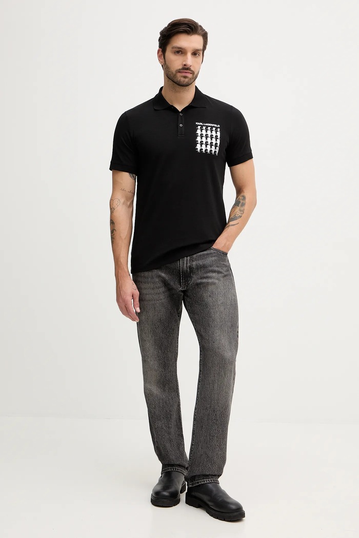 Polo tričko Karl Lagerfeld 554235.745400 čierna AW25