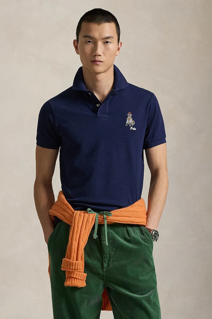 Bavlnené polo tričko Polo Ralph Lauren nášivka tmavomodrá 710P00095