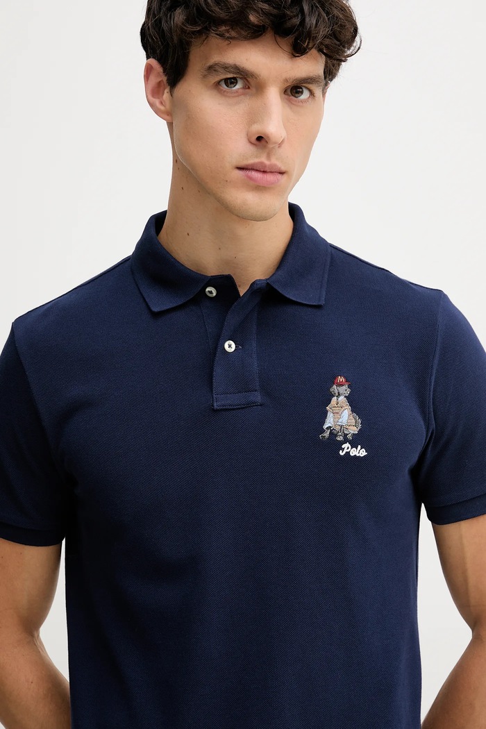 Polo Ralph Lauren polo bawełniane granatowy 710P00095