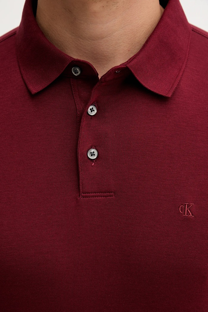 Calvin Klein longsleeve din bumbac LV040EM909 burgundia