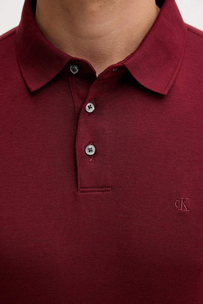 Calvin Klein longsleeve din bumbac LV040EM909 burgundia