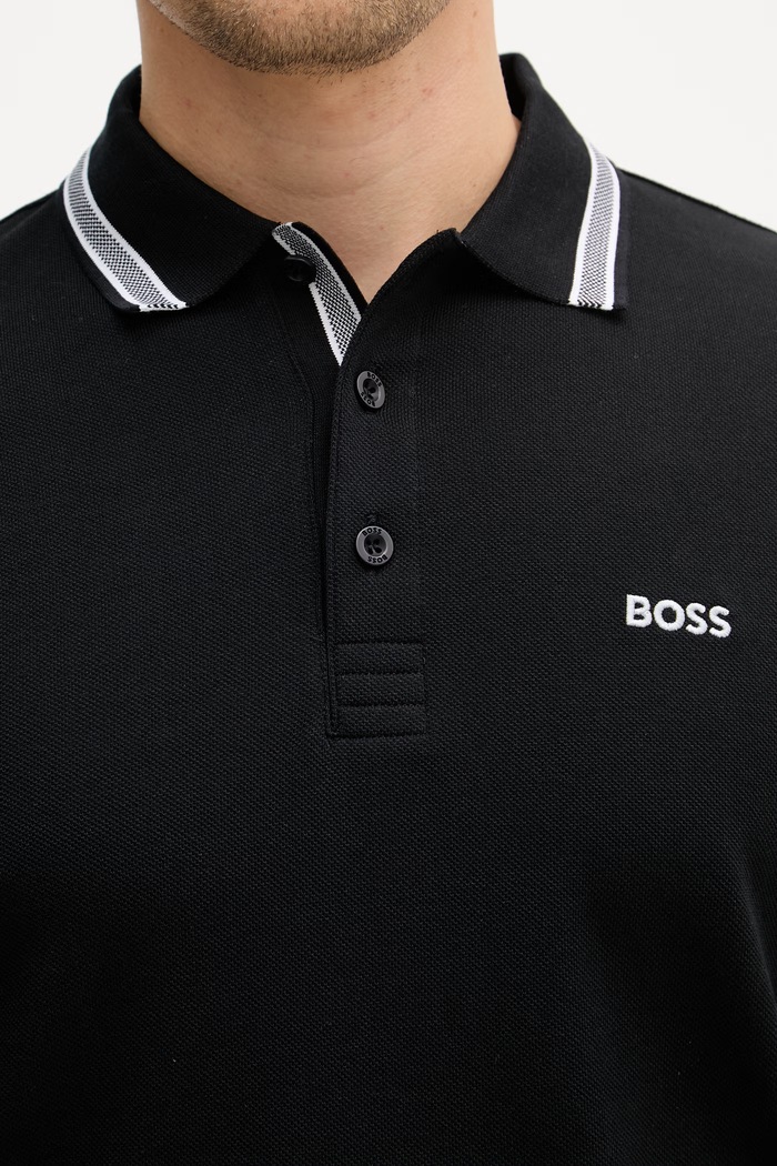 BOSS Green tričko s dlhým rukávom pánske bavlnené 50536609 čierna