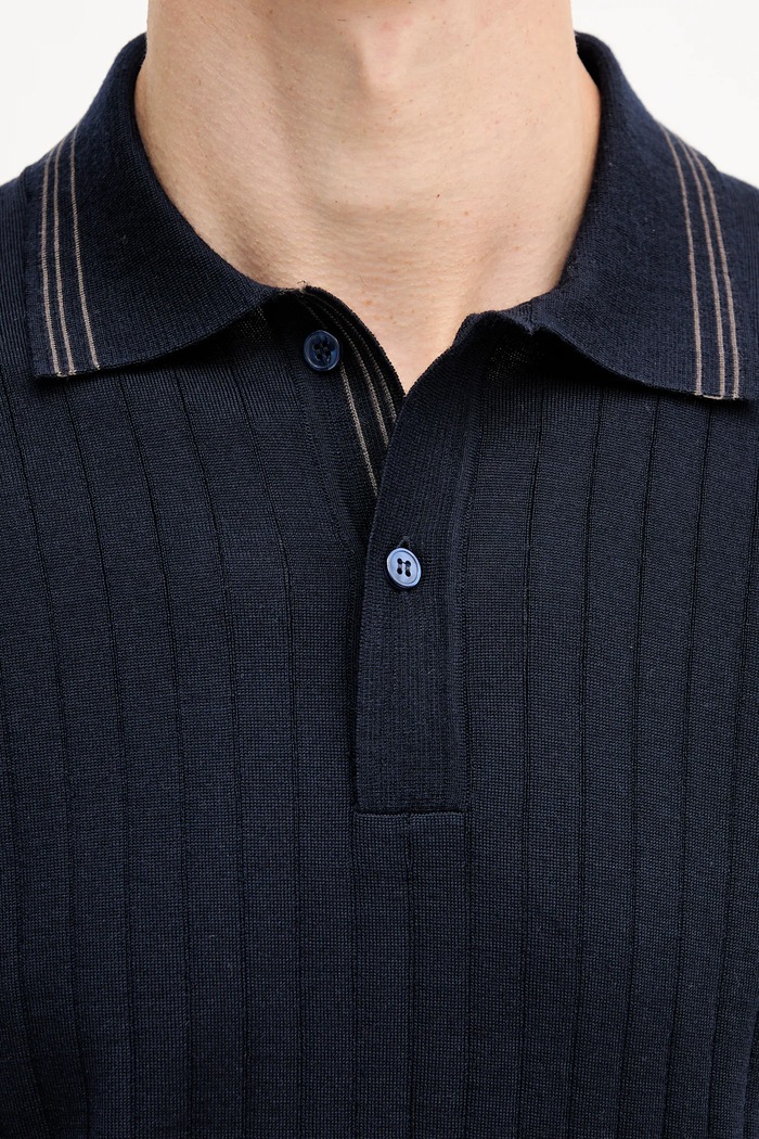 Vlnené polo Paul&Shark Knitwear 15311114 tmavomodrá