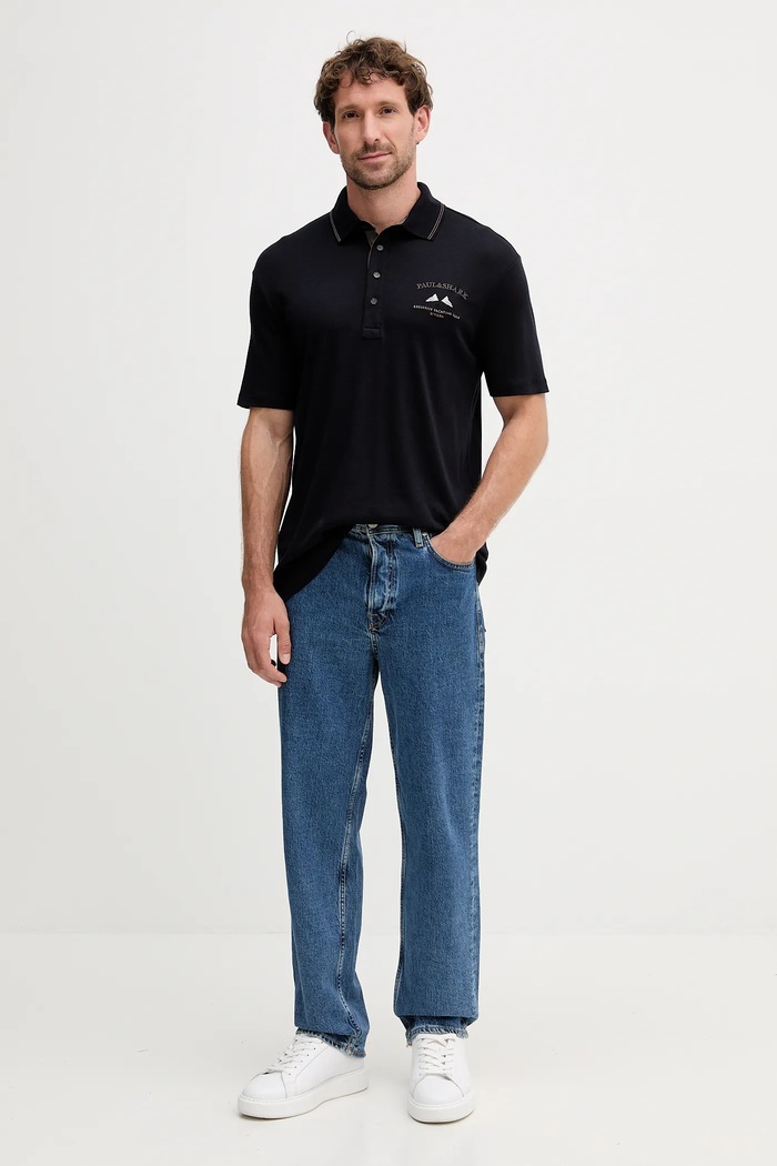 Polo tričko Paul&Shark 15311702 námořnická modř AW25