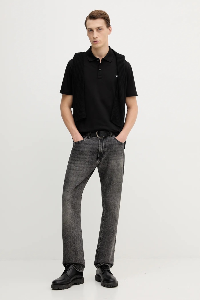 Paul&Shark polo bărbați din bumbac Knitwear 99311000 negru SS26