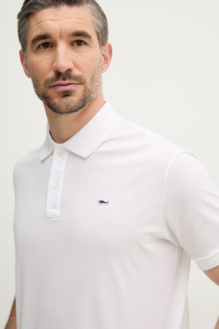 Paul&Shark polo de bumbac Knitwear alb 99311001