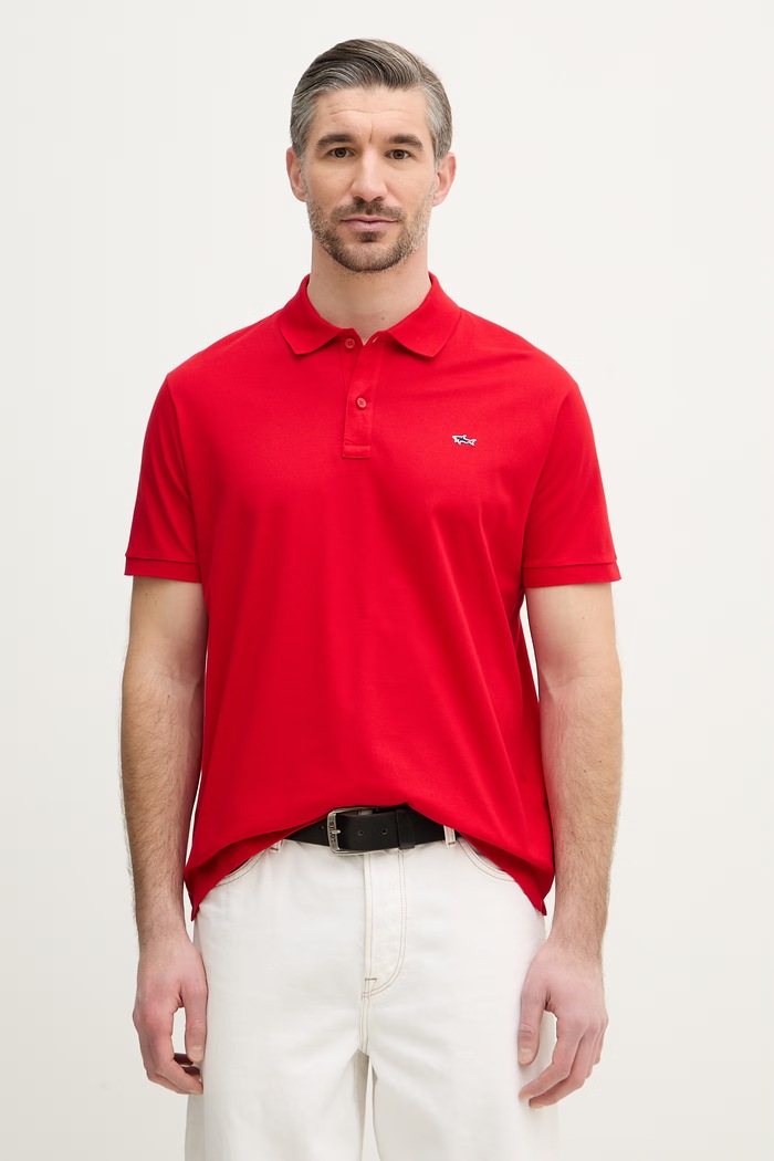 Paul&Shark polo de bumbac Knitwear rosu 99311001
