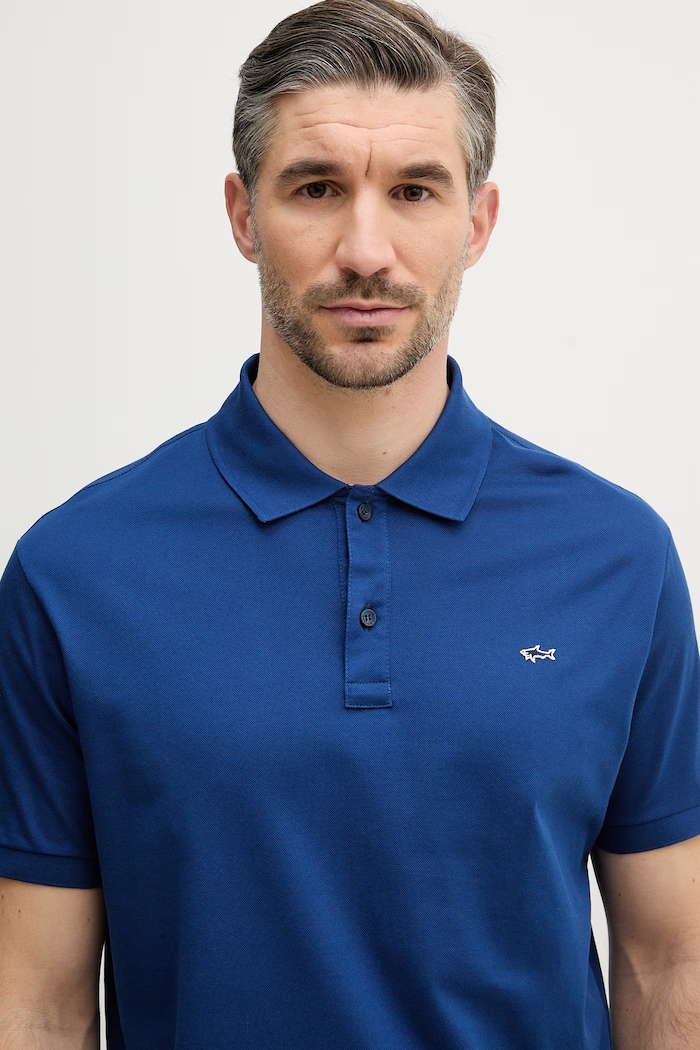 Paul&Shark polo de bumbac Knitwear bleumarin 99311001