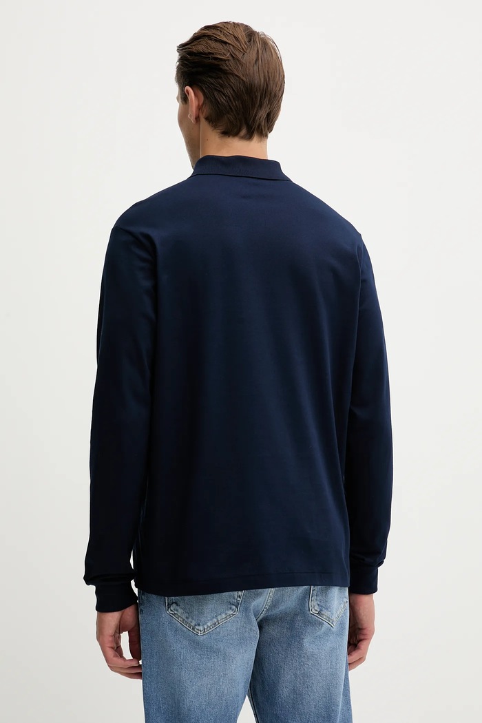 Oblečenie Bavlnené tričko s dlhým rukávom Paul&Shark Knitwear 99311003 tmavomodrá
