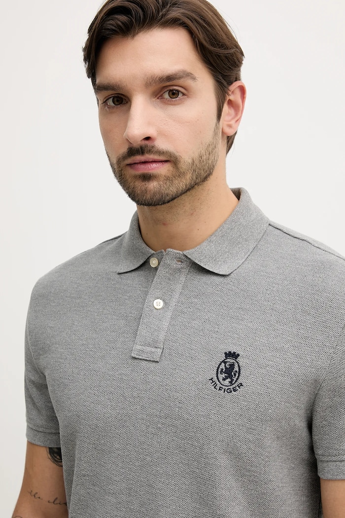 Polo tričko Tommy Hilfiger sivá MW0MW40820