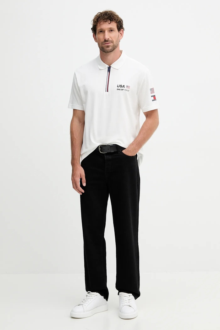 Πόλο Tommy Hilfiger x SAIL GP MW0MW41415 λευκό AW25