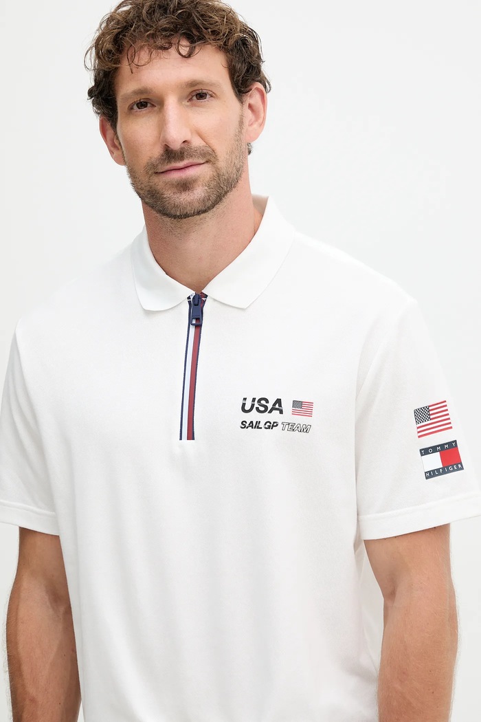 Πόλο Tommy Hilfiger x SAIL GP λευκό MW0MW41415