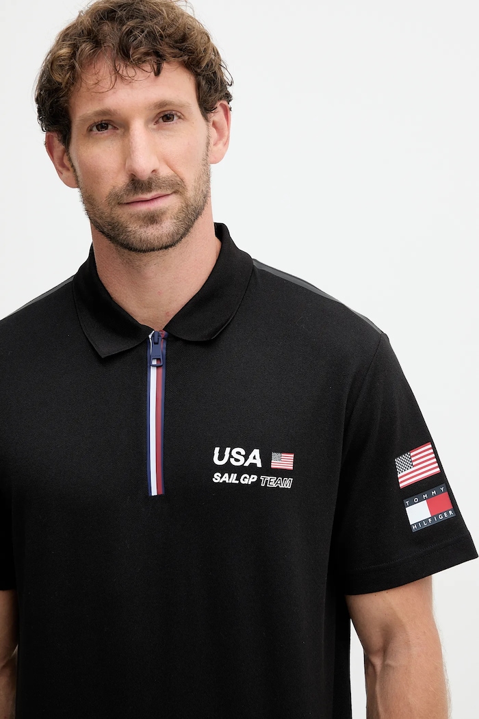 Polo tričko Tommy Hilfiger x SAIL GP černá MW0MW41415