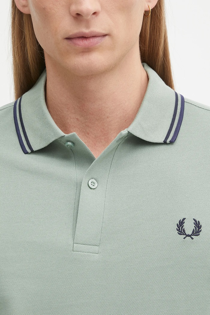 Fred Perry cotton polo shirt green M3600