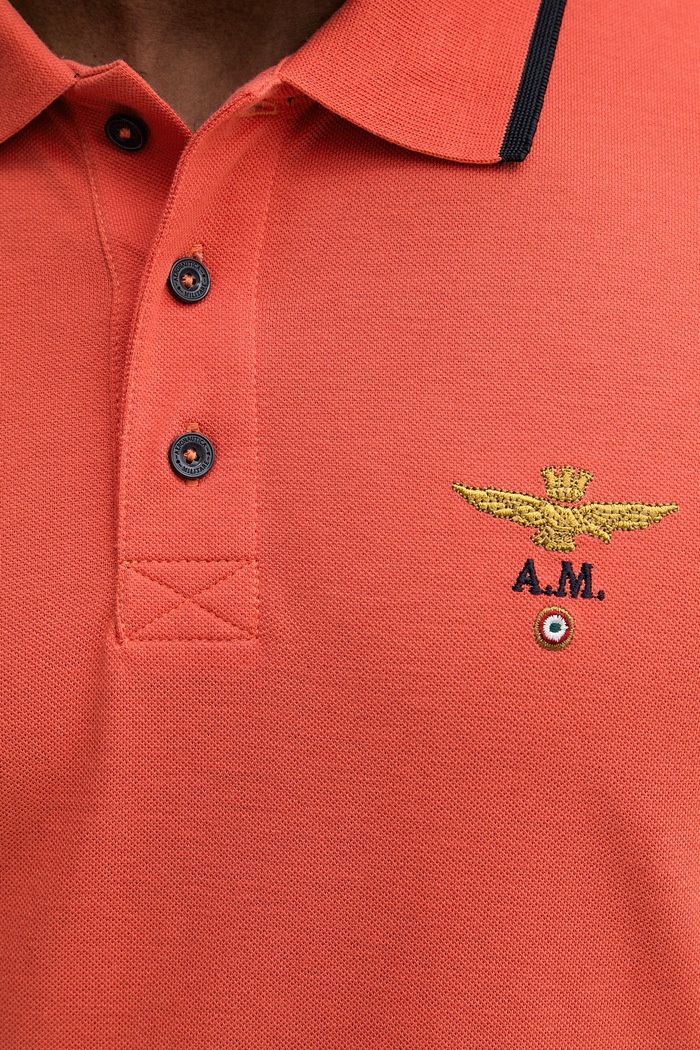 Aeronautica Militare Polo bărbați din bumbac PO1308UP00082 rosu