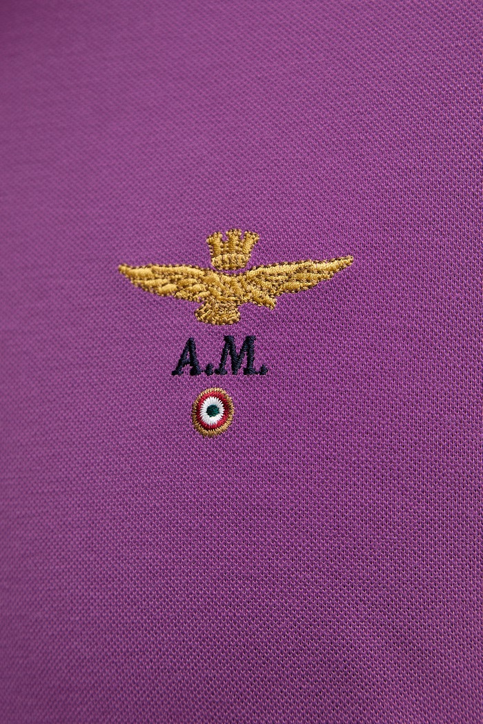 Aeronautica Militare polo męskie bawełniane PO1308UP00082 fioletowy