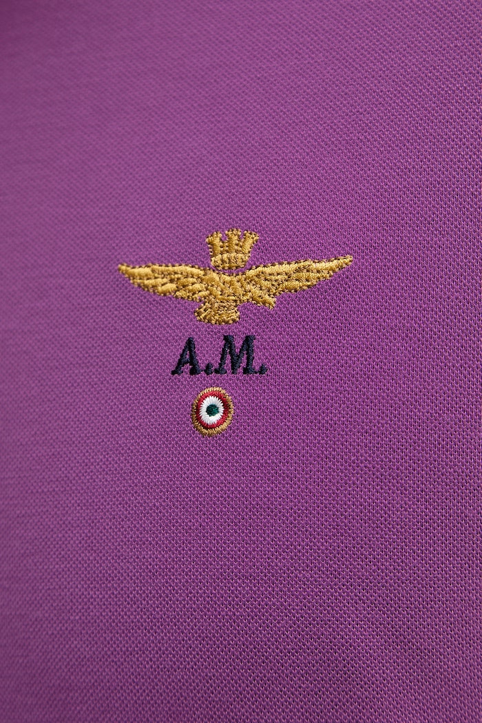 Aeronautica Militare polo męskie bawełniane PO1308UP00082 fioletowy