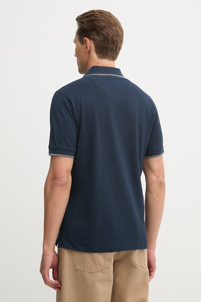 Odzież Aeronautica Militare polo męskie bawełniane PO1308UP00082 granatowy