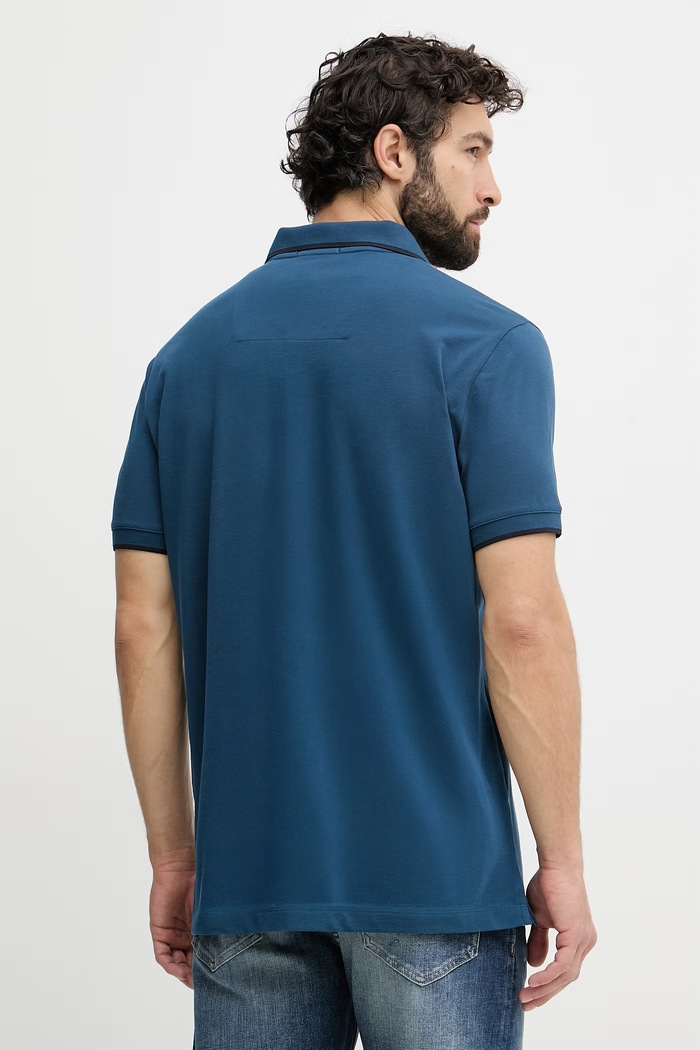 Îmbrăcăminte Aeronautica Militare polo bărbați din bumbac PO1308UP00082 bleumarin