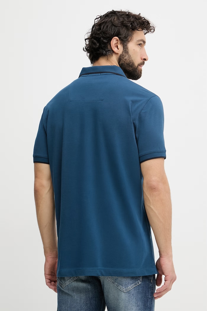 Îmbrăcăminte Aeronautica Militare polo bărbați din bumbac PO1308UP00082 bleumarin