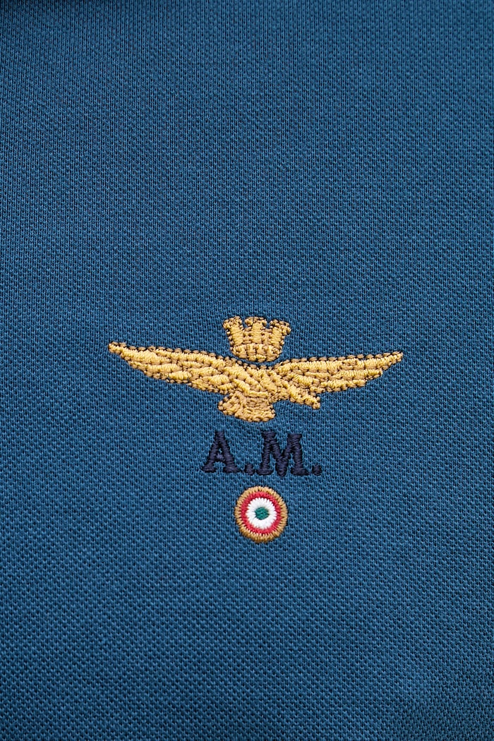 Aeronautica Militare polo bărbați din bumbac PO1308UP00082 bleumarin