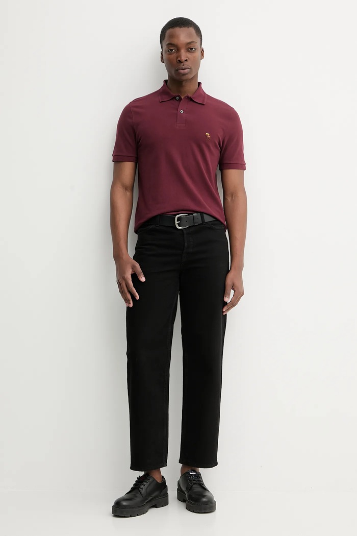 Polo majica Abercrombie & Fitch KI124.5719.500 bordo AW25