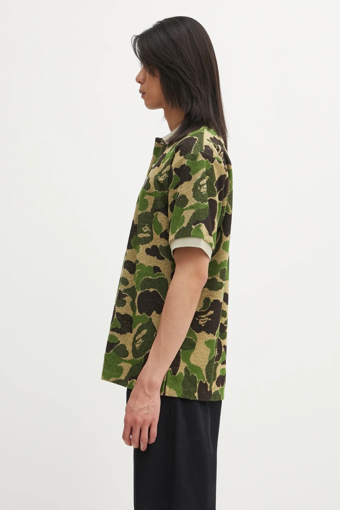 Πόλο A Bathing Ape Camo Pile Jacquard 001POL301002M πράσινο AW25