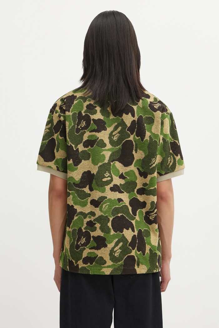 Ρούχα Πόλο A Bathing Ape Camo Pile Jacquard 001POL301002M πράσινο