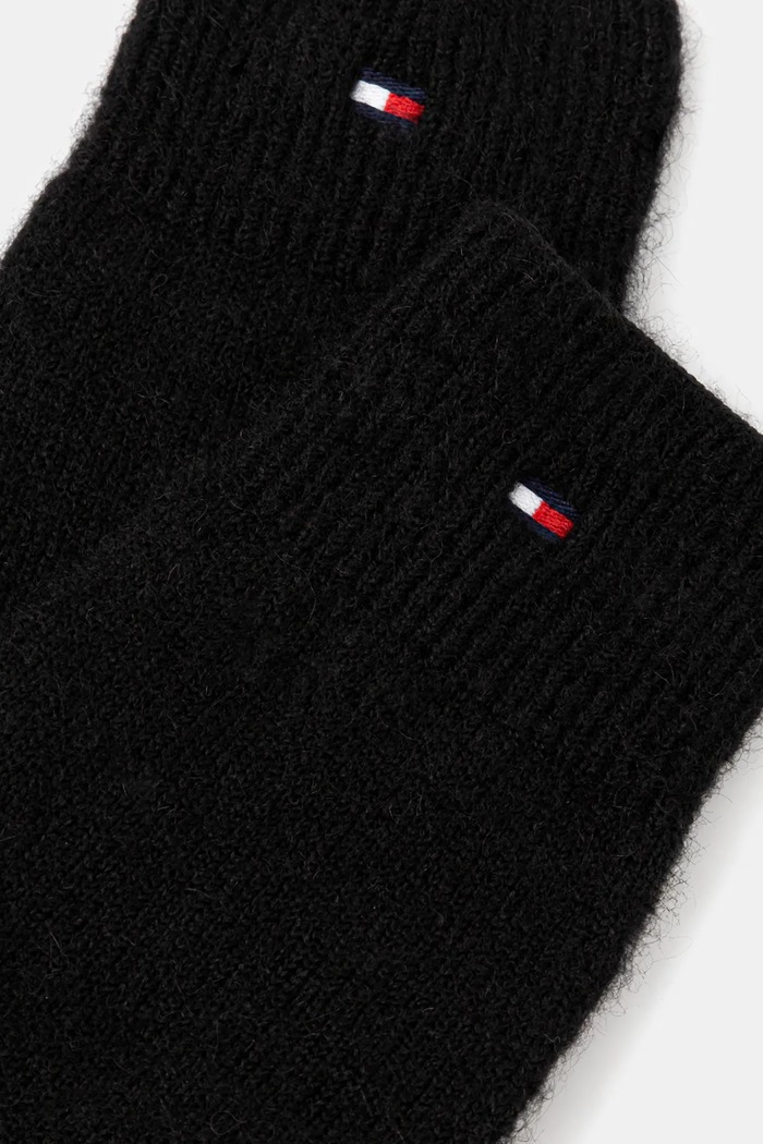 Μάλλινα γάντια Tommy Hilfiger AW0AW17797 μαύρο AW25