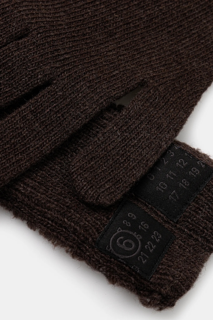 Ръкавици с вълна MM6 Maison Margiela S62TS0078.M13198.144 кафяв AW25