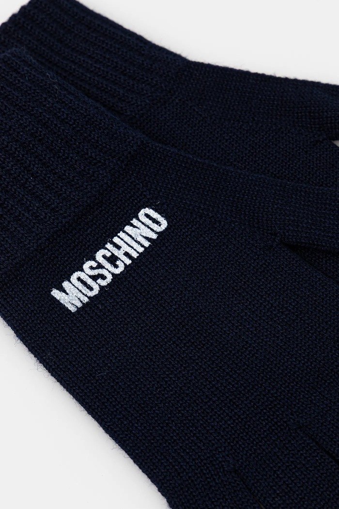 Rukavice s prímesou vlny Moschino M3326.65444 tmavomodrá AW25