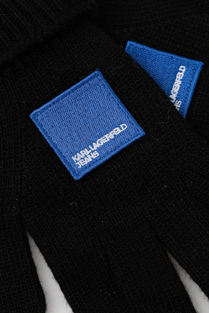 Γάντια από μείγμα μαλλιού Karl Lagerfeld Jeans A4W33137 μαύρο AW25