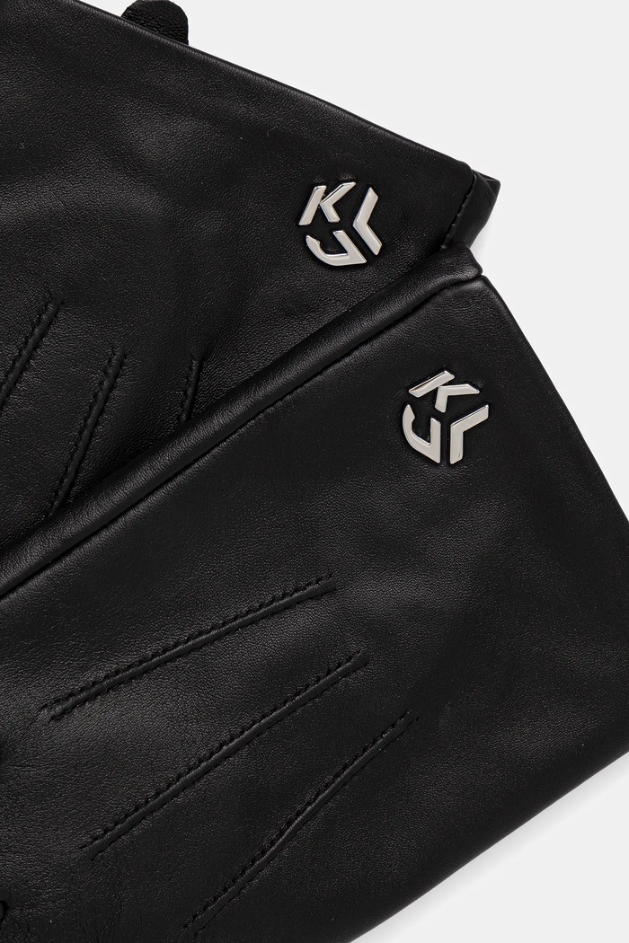 Karl Lagerfeld Jeans rękawiczki skórzane A4W33092 czarny AW25
