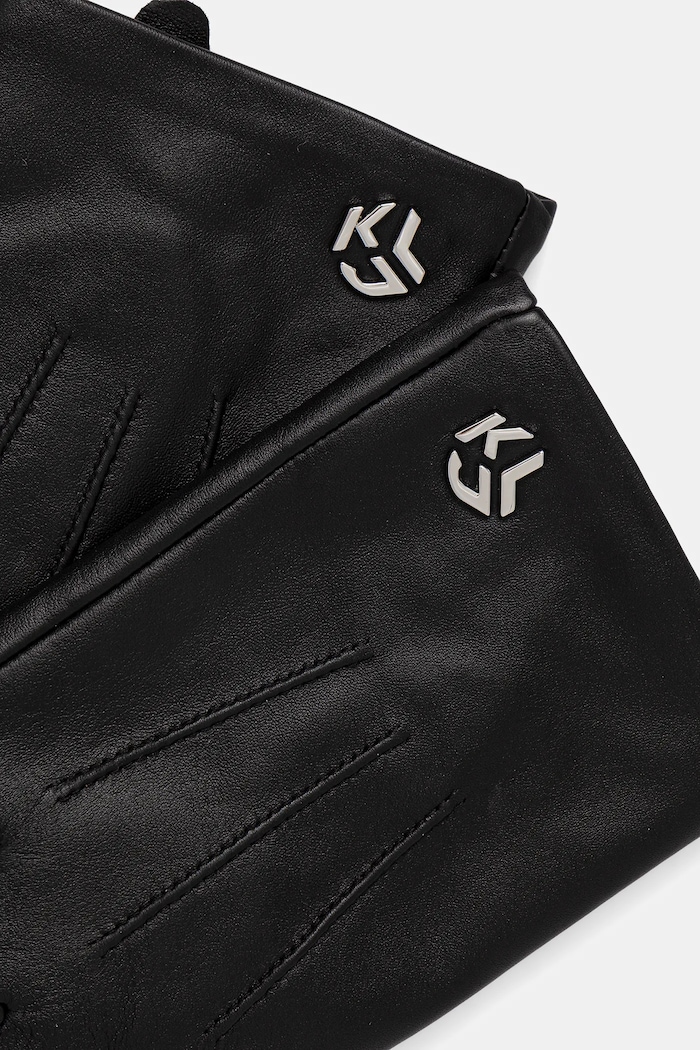 Karl Lagerfeld Jeans rękawiczki skórzane A4W33092 czarny AW25