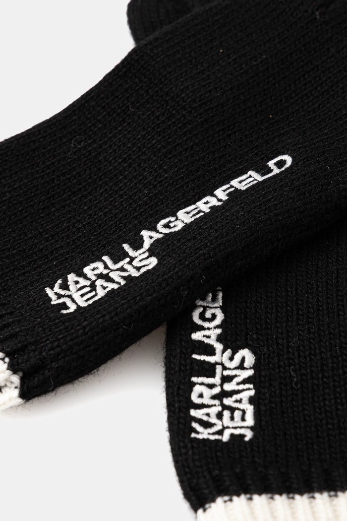 Karl Lagerfeld Jeans rękawiczki z domieszką wełny A4W33090 czarny AW25