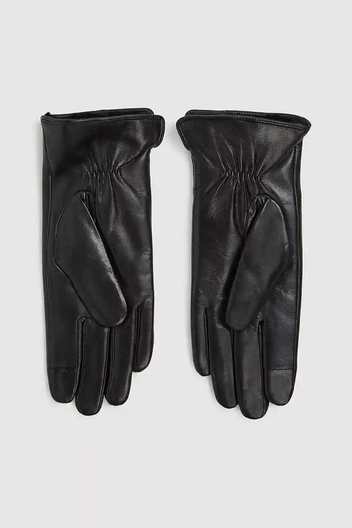 Kožne rukavice Karl Lagerfeld K/AUTOGRAPH A4W33017 crna AW25