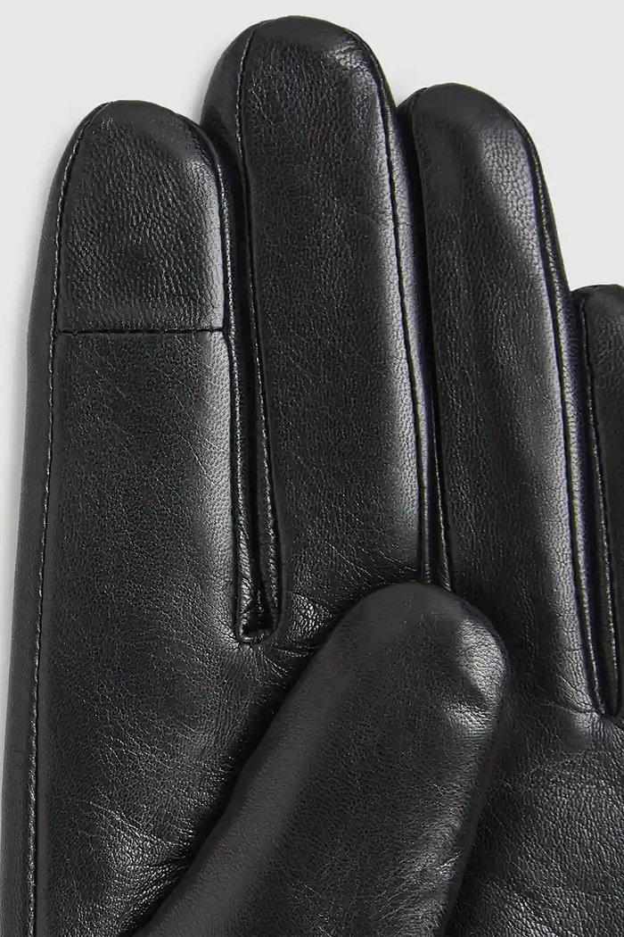 Kožne rukavice Karl Lagerfeld K/AUTOGRAPH crna A4W33017