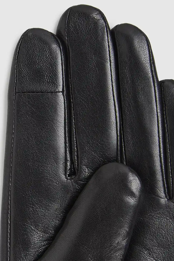 Kožne rukavice Karl Lagerfeld K/AUTOGRAPH crna A4W33017