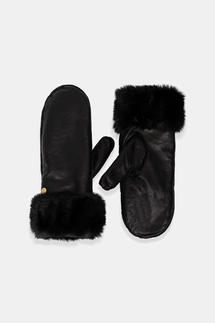Шкіряні рукавички Barbour гладкий чорний LGL0150