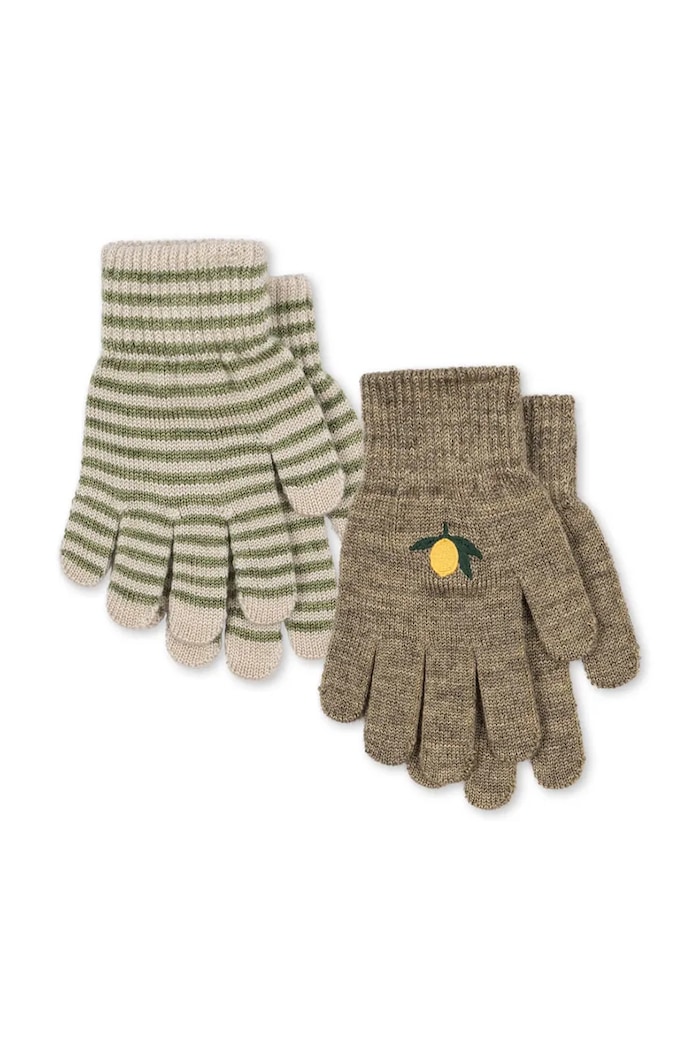 Konges Sløjd mănuși 2 PACK FILLA GLOVES 2-pack verde KS103430.9BYA
