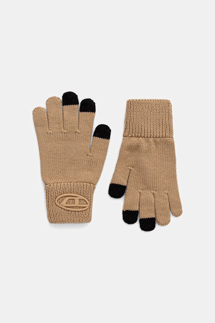 Diesel mănuși cu lână NUTTI GLOVE uni bej J02394