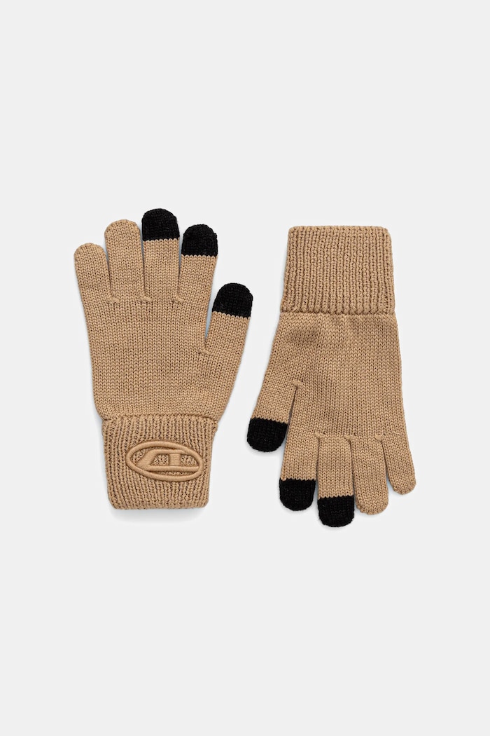 Diesel mănuși cu lână NUTTI GLOVE uni bej J02394