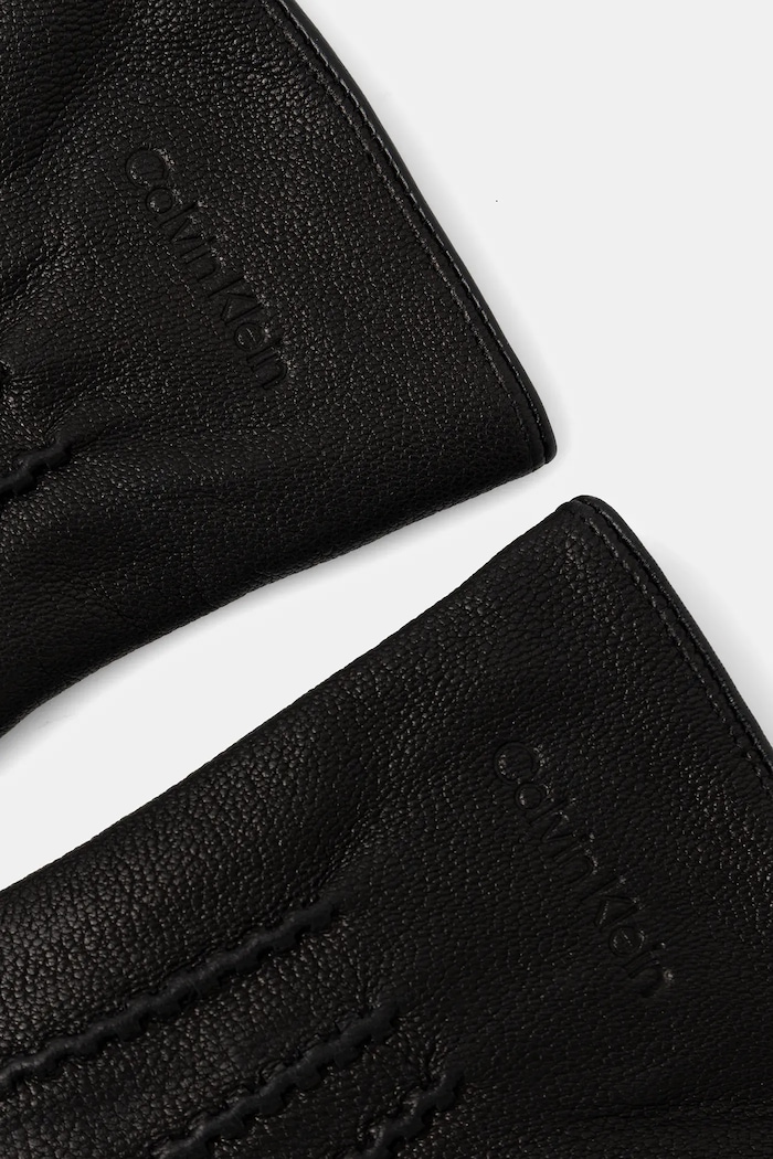 Calvin Klein rękawiczki skórzane LV04D8034G czarny AW25