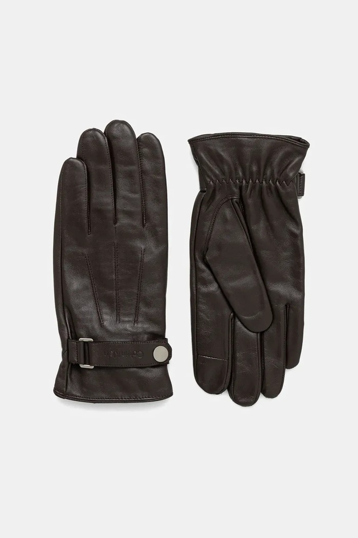 Calvin Klein Mănuși de piele maro LV04D8035G