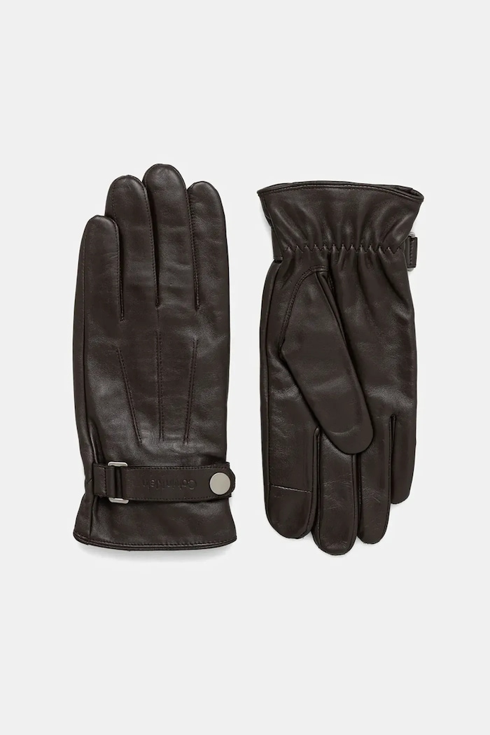 Calvin Klein Mănuși de piele maro LV04D8035G
