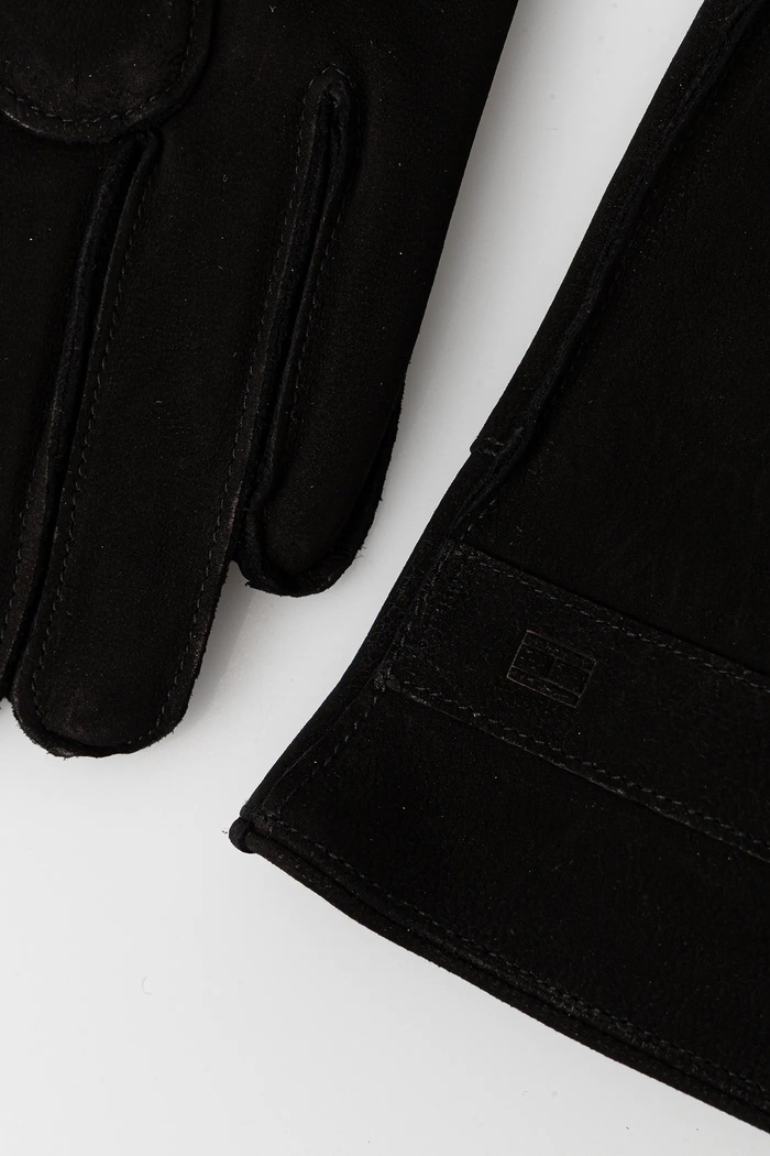 Kožené rukavice Tommy Hilfiger AM0AM13600 čierna AW25