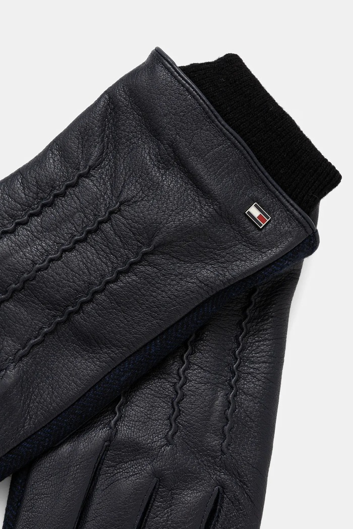 Tommy Hilfiger rękawiczki z dodatkiem wełny AM0AM13602 granatowy AW25