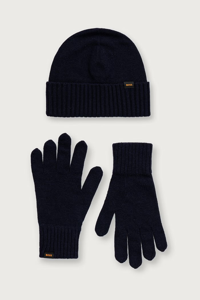 BOSS Orange Męskie z dodatkiem wełny Kalipso_SET granatowy 50551225