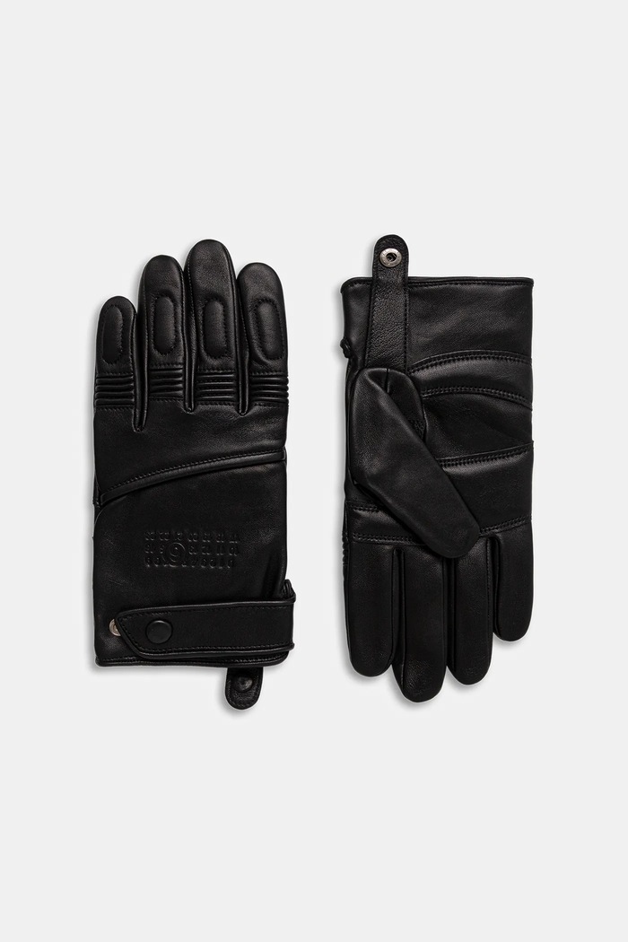 Δερμάτινα γάντια MM6 Maison Margiela x Agnelle απλό μαύρο SH2TS0003.M07014.900