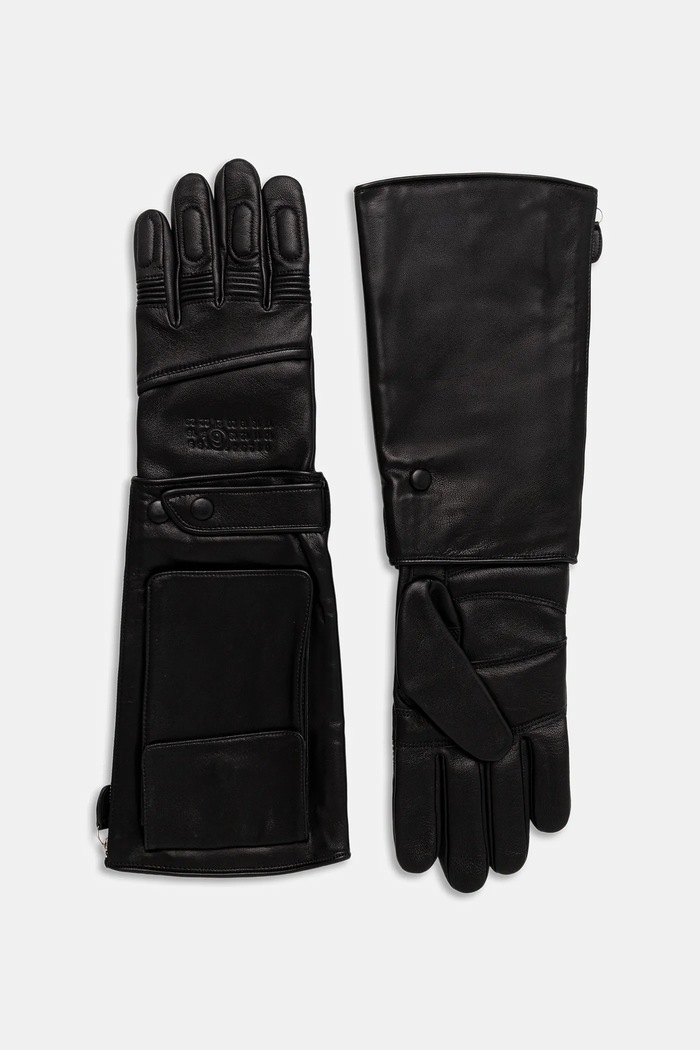 Шкіряні рукавички MM6 Maison Margiela x Agnelle гладкий чорний SH2TS0004.M07014.900